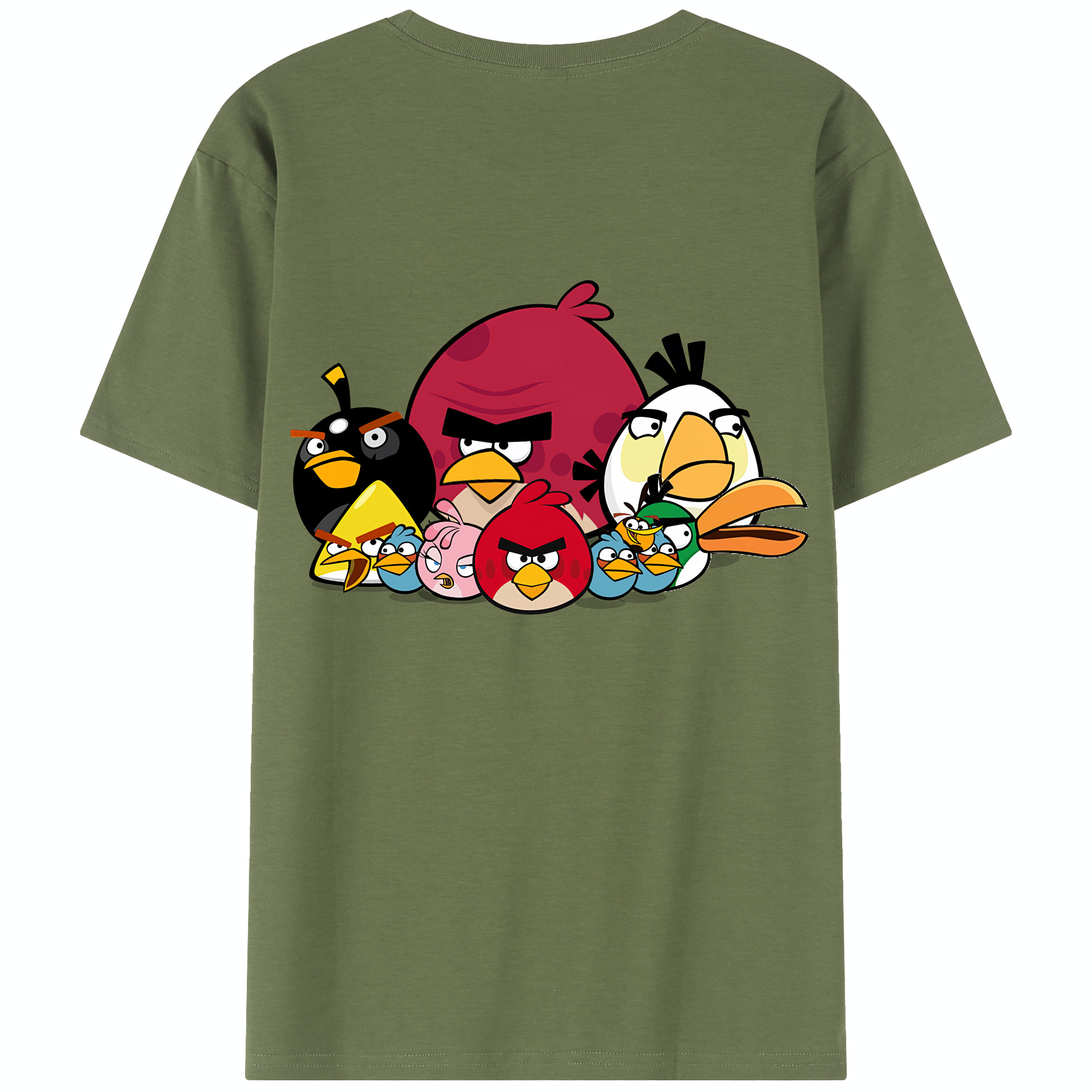 （画像用） Angry Birds アングリーバード 綿100％半袖Tシャツ（背面プリント）